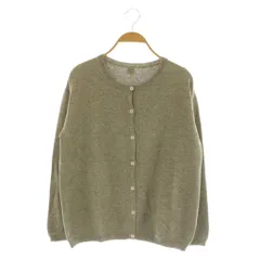 マーガレットハウエル MARGARET HOWELL コットン ウール クルーネックカーディガン ニット 長袖 F グレージュ /MY ■OS