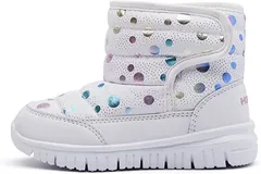 MAYCY スノーブーツ キッズ ウインターブーツ ベビー 女の子 男の子 スノーシューズ 子供 雪遊び アウトドア 冬用 靴 雪用 裏ボア 防水 防寒 滑り止め 軽量 (02ホワイト,  16.0 cm 2.5E)