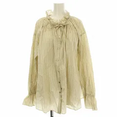 スローブ イエナ SLOBE IENA  25SS タイプライターフリルカラーブラウス 25051912413010 ストライプ シャツ 長袖 F ベージュ ネイビー /☆G