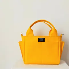 ハンドメイド　ポケットいっぱい　サイドポケットトートバッグミニ　ミニトート　トートバッグ　帆布のバッグ　カラーバッグ　Dカン付き