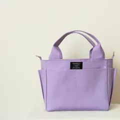 ハンドメイド　トートバッグ　ポケットいっぱい　サイドポケットトートバッグミニ　ミニトート　お散歩バッグ　帆布のバッグ　カラーバッグ