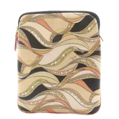 エミリオプッチ EMILIO PUCCI ポーチ 総柄 レザー マルチカラー ベージュ 黒 ブラック /AN4のサムネイル