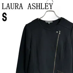 LAURA ASHLEY ローラアシュレイ ライダース風 ジャケット 黒 ブラック おしゃれ レディース【S】