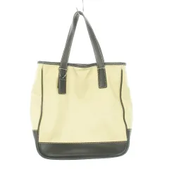 コーチ COACH トートバッグ キャンバス レザー 革 バイカラー ベージュ 黒 ブラック 7706 /AH9 ■GY11