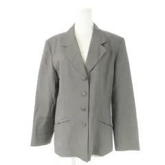 組曲 クミキョク KUMIKYOKU テーラードジャケット 背抜き 4ボタン ノーベント 肩パッド 2 M グレー /MN14