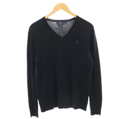 ポロ ラルフローレン POLO RALPH LAUREN SLIM FIT STRETCH ニット カットソー Vネック ウール スモールポニー 長袖 S 紺 ネイビー 0200011352 /HN