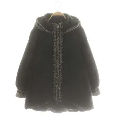 ルイルエブティック RUIRUE BOUTIQUE ツイードデザイン中綿キルティングフードコート アウター フロントジップ S 黒 ブラック /YQ ■OS ■SH