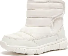 MAYCY スノーブーツ キッズ ウインターブーツ ベビー 女の子 男の子 スノーシューズ 子供 雪遊び アウトドア 冬用 靴 雪用 裏ボア 防水 防寒 滑り止め 軽量 (01ホワイト,  20.5 cm 3E)