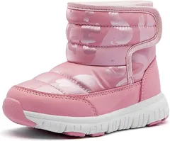 MAYCY スノーブーツ キッズ ウインターブーツ ベビー 女の子 男の子 スノーシューズ 子供 雪遊び アウトドア 冬用 靴 雪用 裏ボア 防水 防寒 滑り止め 軽量 (08ピンク,  21.0 cm 3E)