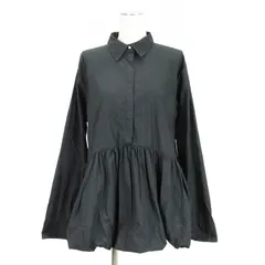 ミラオーウェン Mila Owen シャツ衿バルーンヘム チュニック 長袖 1 ブラック 250424E