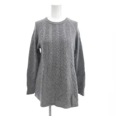 ニューヨーカー NEWYORKER ケーブルニット セーター カシミヤ混 ラグラン L グレー /IU