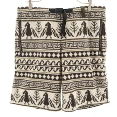 美品 Columbia コロンビア 総柄 バックアイスプリング ショートパンツ M ベージュ フリース アウトドア レディース 古着