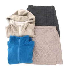 ユニクロ UNIQLO ジャケット スカート おまとめ4点セット リバーシブル キルティング フリース M 青 ブルー グレー 黒 ブラック /FT