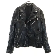 ZARA ザラ フェイクレザー ダブルライダースジャケット M ブラック メンズ 古着
