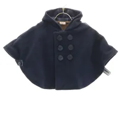 MIKIHOUSE FIRST ミキハウス ファースト ポンチョ 70-90 ネイビー キッズ 古着