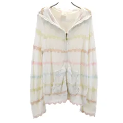 gelato pique ジェラートピケ 長袖 スムーズィーカラフルスカラップ ジップパーカー F ホワイト ルームウェア レディース 古着