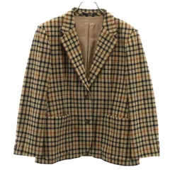 DAKS ダックス ウールブレンド チェック テーラードジャケット 13AB3 ベージュ系 レディース 古着