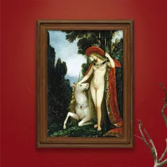 A4サイズ ギュスターヴ・モロー ポスター ユニコーン　一角獣 アートポスター 日本製 象徴主義 幻想的 神話 聖書 (rossografico 17-100101_a4)