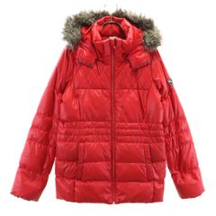 1回のみ着用】Munsingwear 赤いフード付きダウンジャケット - メルカリ
