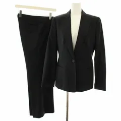 カルバンクライン CALVIN KLEIN スーツ セットアップ 上下 テーラードジャケット シングル パンツ スラックス ストライプ柄 6 黒 ブラック グレー /YTのサムネイル