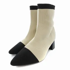 オペックドットクリップ opaque.clip ソックスブーツ ヒール ポインテッドトゥ M ベージュ /JS ■GY45