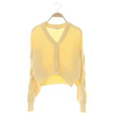 スナイデル SNIDEL 23SS ケーブルスリットデザインカーディガン ニット 長袖 クロップド Vネック カシミヤ混 F ライトイエロー ■OS