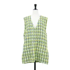 JOURNAL STANDARD ジャーナルスタンダード ベスト イエロー系 サイズ:FREE | 22秋冬 ツイード ベスト / ジレ | プルオーバー ロング丈 Vネック フリンジ ウール | トップス レイヤード 重ね着【レディース】【中古】