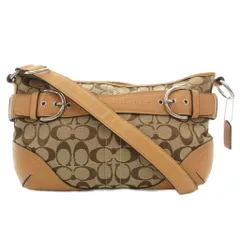 コーチ COACH シグネチャー ショルダーバッグ キャンバス切替 F07077 ブラウン系 /IU