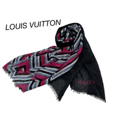 極美品 ルイヴィトン 大判 スカーフ ショール ブラック系 マルチカラー