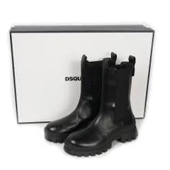 ディースクエアード DSQUARED2 23AW D2 Statement レザー チェルシーブーツ サイドゴアブーツ 靴 38 ブラック 黒 S83AB0183 国内正規