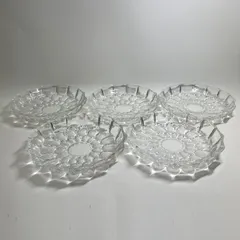 【美品】HOYA　ガラス皿5枚セット　保谷クリスタル　昭和レトロ　アンティーク