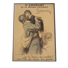 【A2サイズ（約42x59cm）】【bn-poster-502】海外 レトロ ポスター Emprunt de la Defense Nationale (1917) レトロ ポスター デジタルリマスター インテリア モダン  特大 小さい 縦