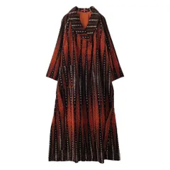 90sヴィンテージガウン 総柄 ヨーロピアン バロック柄 アンティーク調 ロング Beacon】ヴィンテージ ブランケットガウン【1950's-】Vintage Blanket