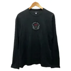 アルマーニ ジーンズ ARMANI JEANS Tシャツ ロンT ロゴプリント M 黒 ブラックのサムネイル