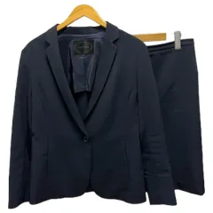 アンタイトル UNTITLED スーツ セットアップ ジャケット スカート 無地 ポリウレタン混 42 紺 ネイビー