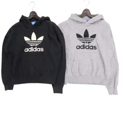 ２枚セット★ adidas アディダス 秋冬 裏起毛 パーカー フーディー プルオーバー Sz.M メンズ