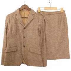 J.PRESS ジェイプレス 秋冬 ストレッチ★ ヘリンボーン セットアップ スーツ Sz.ジャケット9 スカート7 レディース