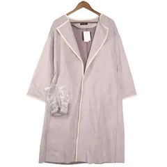 【新品 未使用】 RAFRAF 秋冬 フェイク スウェード レザー★ ノーカラー コート 羽織り ベルト付き Sz.4L　レディース