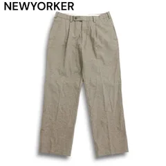NEWYORKER ニューヨーカー 秋冬 ストレッチ★ ウール ツイード スラックス テーパード パンツ Sz.82 メンズのサムネイル