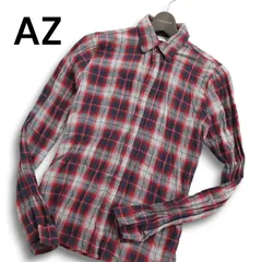 AZ by junhashimoto エーゼイ バイ ジュンハシモト 秋冬 シワ加工★ 長袖 ボタンダウン チェック ネル シャツ Sz.S メンズのサムネイル