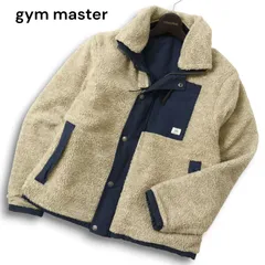 gym master ジムマスター 2WAY リバーシブル★ ボア フリース ジャケット ブルゾン Sz.S メンズ 紺 ネイビー