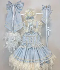 新年クリスマス用コスプレ衣装 ゴスロロリータドレJSK甘ロロリィタドレリボン付水色 CCJS1202P025