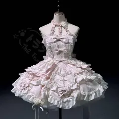 新年クリスマス用コスプレ衣装 ゴスロリドレフリルリボン付きお嬢めめしメイド衣可愛ピンク CCJS1202P288
