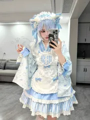 新年クリスマス用コスプレ衣装 フリサブカファッショドレ長半地雷水色界天使界ロリィロリー病みかわいジャーハーフパンレッグウォーマヘッドドレオタオタライブ参 地雷地雷地サブカル系 CCJS1202P280