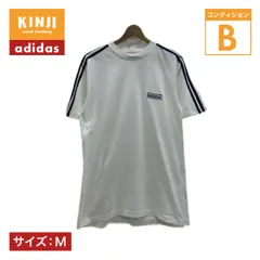 adidas　Tシャツ　半袖　カットソー　トップス　クルーネック　袖ライン　ワンポイント　ブランドロゴ　刺しゅう　バイカラー　スポーツ　古着
