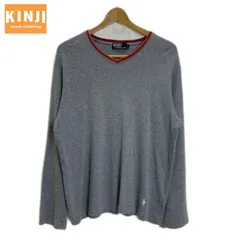 POLO by RALPH LAUREN　ロンT　90s vintage　90年代　長袖　カットソー　トップス　Vネック　バイカラー　ワンポイント　ブランドロゴ　スモールポニー　刺しゅう　古着