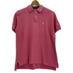 RALPH LAUREN　ポロシャツ　半袖　シャツ　トップス　ハーフボタン　無地　リブ袖　ワンポイント　ブランドロゴ　スモールポニー　刺しゅう　古着
