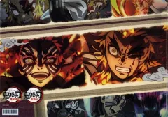 【中古】クリアファイル 煉獄杏寿郎＆猗窩座 ランチョンマットケース 03 「鬼滅の刃 無限列車編・遊郭編 キャラクター絵巻カフェ in ufotable Cafe×マチ★アソビCAFE 終ノ巻」