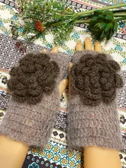 412  アームカバー　ハンドウォーマー　ハンドメイド　手編み手袋