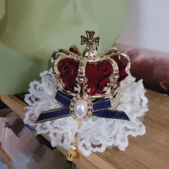 新年クリスマス ゴシック ロリータ 王冠風ヘッドドレス 花嫁風 ヴィンテージ 貴族風 赤薔薇 青薔薇 可愛い 高級感 撮影?結婚式向け CJS1205P331